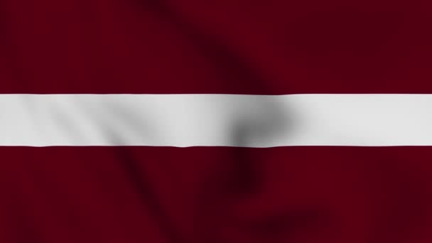 Letonia Bandera Nacional Primer Plano Ondeando Animación Vídeo Bandera Que — Vídeos de Stock