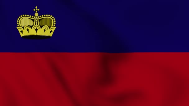 Drapeau National Liechtenstein Rapproche Agitant Animation Vidéo Flag Blowing Close — Video