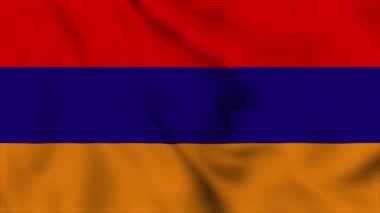 Ermenistan ulusal bayrağı video animasyonu dalgalandırıyor. Bayrak Kapanıyor. Bayraklar Hareketi Döngüsü HD.