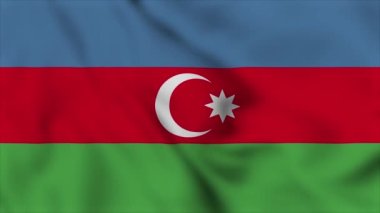 Azerbaycan ulusal bayrağı video animasyonu sallıyor. Bayrak Kapanıyor. Bayraklar Hareketi Döngüsü HD.