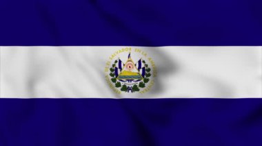 El Salvador ulusal bayrağı video animasyonunu sallıyor. Bayrak Kapanıyor. Bayraklar Hareketi Döngüsü HD.