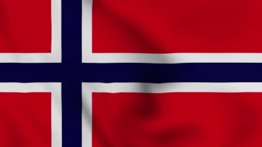 Norveç bayrağı videosu. Norveç ulusal bayrağı video animasyonunu dalgalandırıyor. Bayrak Kapanıyor. Bayraklar Hareketi Döngüsü HD.