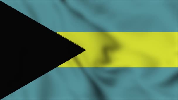 Bandeira Nacional Das Bahamas Fechar Acenando Animação Vídeo Bandeira Soprando — Vídeo de Stock