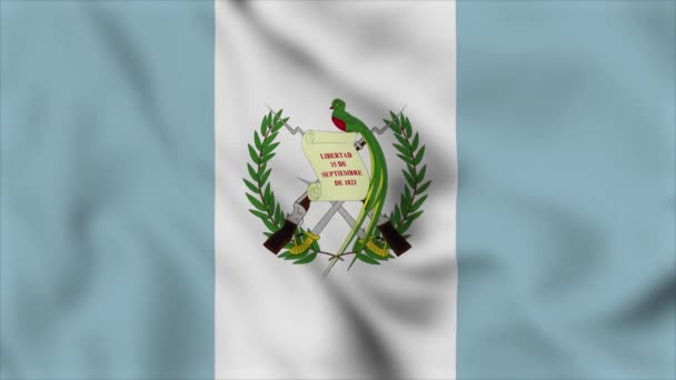 Vídeo Bandera Guatemala Bandera Nacional Guatemala Cerca Ondeando Video Animación — Vídeos de Stock