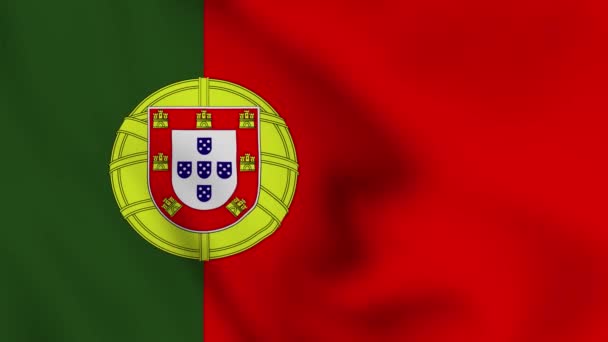 Portugal Flag Video Portugal National Flag Close Waving Video Animation — Stock Video