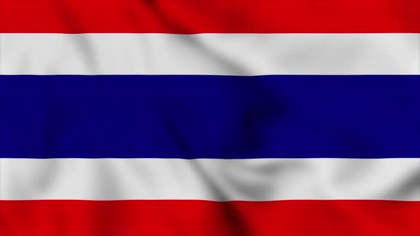 Tailandia Bandera Vídeo Tailandia Bandera Nacional Primer Plano Ondeando Animación — Vídeo de stock
