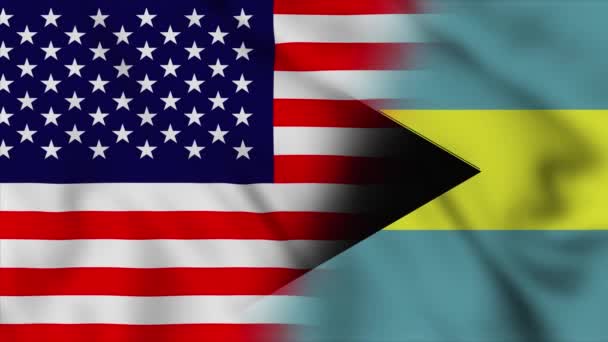 United States America Bahamas Flag Usa Bahamas Mixed Country Flags — 图库视频影像