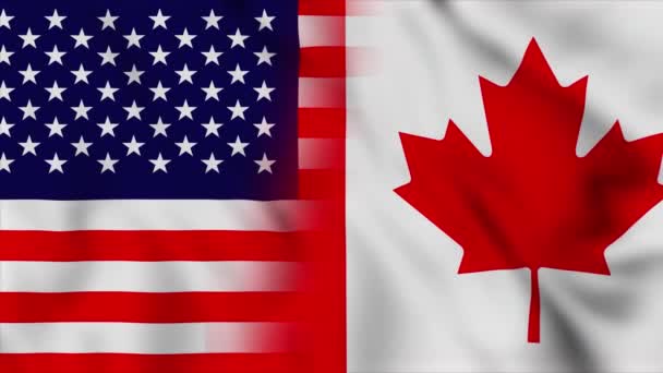 Bandiera Degli Stati Uniti Del Canada Gli Stati Uniti Canada — Video Stock
