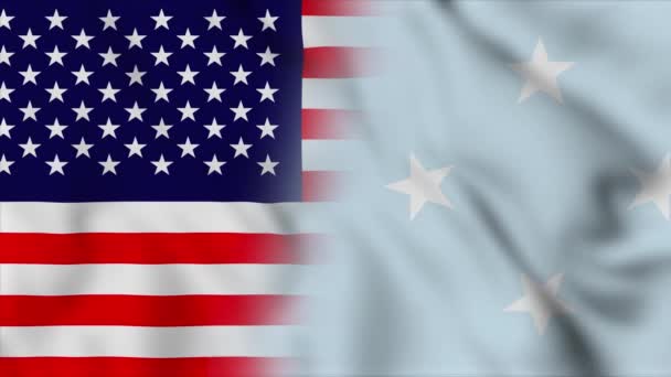 Gli Stati Uniti America Gli Stati Federati Micronesia Bandiera Stati — Video Stock