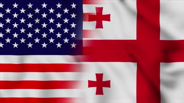 United States America Georgia Flag Usa Georgia Mixed Country Flags — Video Stock