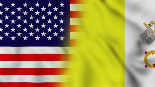 Bandera Los Estados Unidos América Santa Sede Estados Unidos Santa — Vídeo de stock