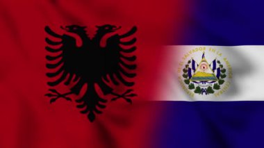 Arnavutluk ve El Salvador bayrak videosu. Arnavutluk ve El Salvador Karışık Ülke bayrakları Hareket Döngüsü animasyon Bayrağı Kapanıyor. Bayraklar Hareketi Döngüsü HD.