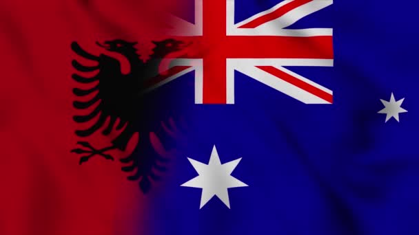 Video Bendera Albania Dan Australia Albania Dan Australia Mixed Country — Stok Video
