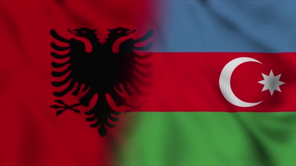 Video Bendera Albania Dan Azerbaijan Albania Dan Azerbaijan Animasi Loop — Stok Video