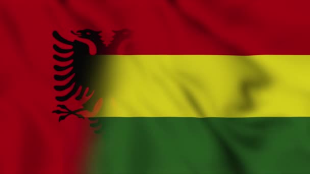 Albánie Bolívie Vlajkové Video Albánie Bolívie Smíšené Vlajky Země Pohybové — Stock video