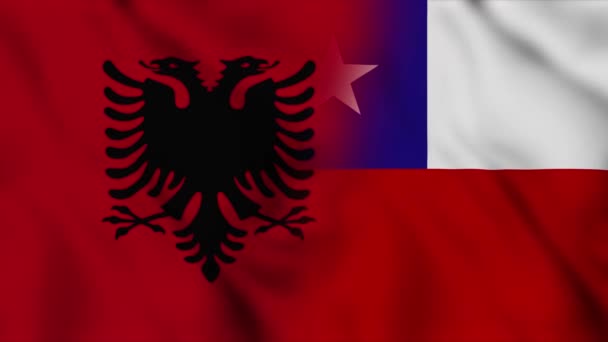 Albania Chile Bandera Vídeo Albania Chile Banderas País Mixtas Animación — Vídeos de Stock