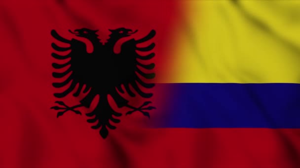 Albania Colombia Bandera Vídeo Albania Colombia Banderas País Mixto Animación — Vídeo de stock