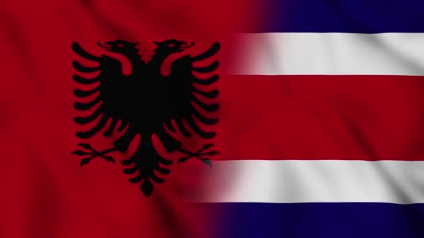 Albania Costa Rica Flag Video Albania Costa Rica Mixed Country — Stock Video