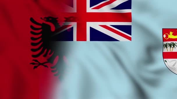 Albania Fiji Flag Video Albania Fiji Mixed Country Flags Motion — Stock Video