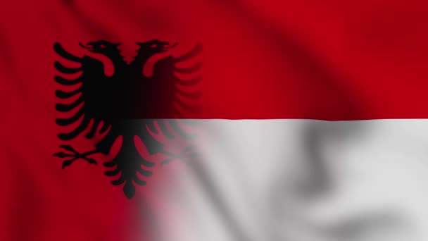 Albania Indonesia Flag Video Albania Indonesia Mixed Country Flags Motion — Vídeos de Stock