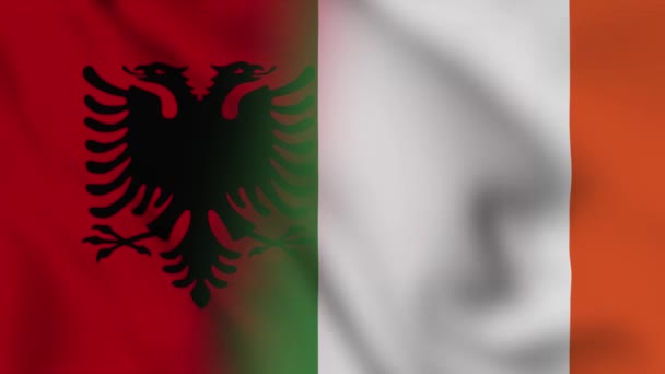 Video Bendera Albania Dan Irlandia Albania Dan Irlandia Mixed Country — Stok Video