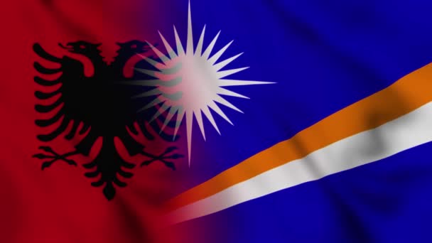 Αλβανία Και Νησί Μάρσαλ Βίντεο Σημαίες Αλβανία Και Νήσος Μάρσαλ — Αρχείο Βίντεο