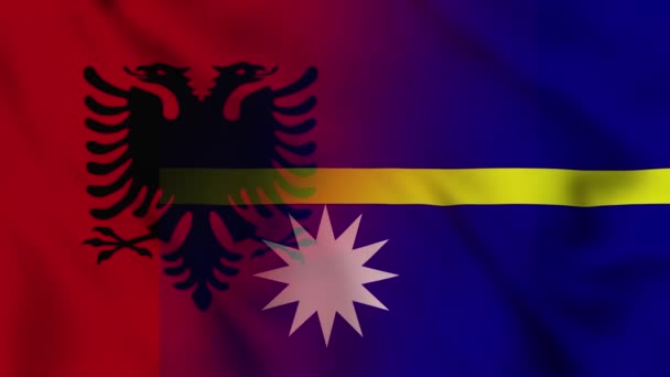 Albania Nauru Flag Video Albania Nauru Mixed Country Flags Motion — Stock Video