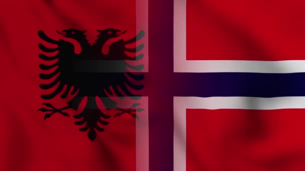 Albania Norway Flag Video Albania Norway Mixed Country Flags Motion — Vídeo de Stock