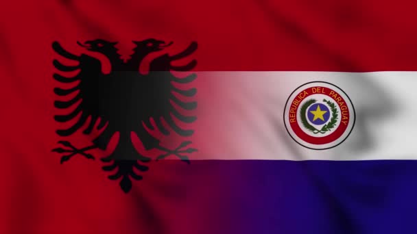 Albania Paraguay Flag Video Albania Paraguay Mixed Country Flags Motion — Stock Video