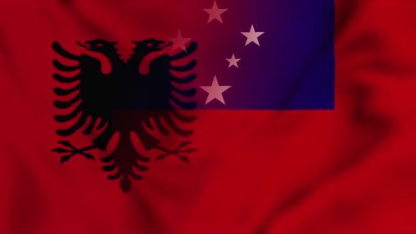 Albânia Samoa Vídeo Bandeira Albânia Samoa Bandeiras Mistas País Animação — Vídeo de Stock
