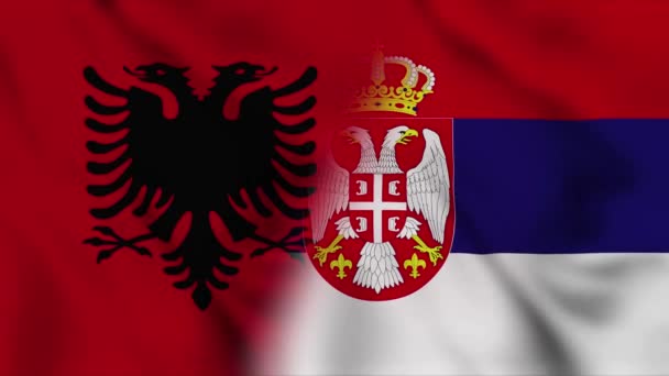 Albania Serbia Flag Video Albania Serbia Mixed Country Flags Motion — Stockvideo