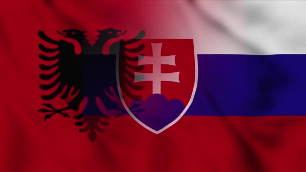 Albânia Eslováquia Bandeira Vídeo Albânia Eslováquia Bandeiras Países Mistos Animação — Vídeo de Stock