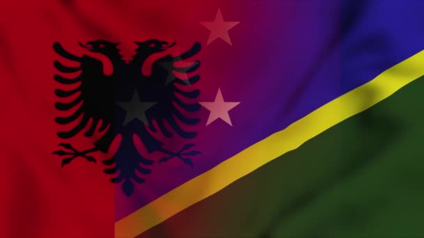 Albania Solomon Islands Flag Video Albania Solomon Island Mixed Country — Stock Video