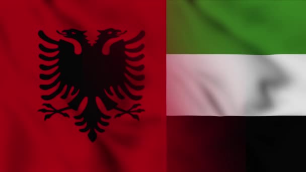 Albania United Arab Emirates Flag Video Albania United Arab Emirates — Stock Video