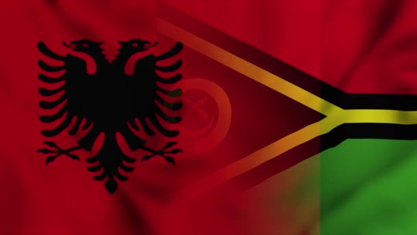 Albanië Vanuatu Vlag Video Albanië Vanuatu Gemengde Landen Vlaggen Motion — Stockvideo