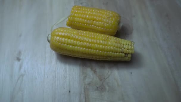 Две Кукурузные Кукуруза Научное Название Zea Mays Провитамином Каротиноидами Витамином — стоковое видео