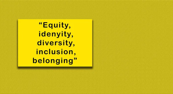 Equity Idenyity Diversity Inclusion Belonging Word Written Solid Background Business — Stock fotografie