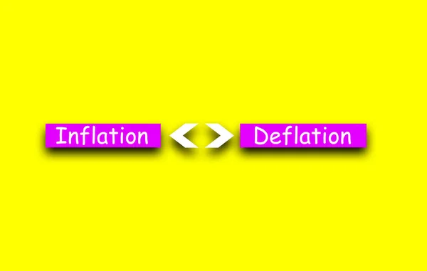 Inflation Eller Deflation Livsstil Motiverande Positivt Ord Skrivet Solid Bakgrund — Stockfoto
