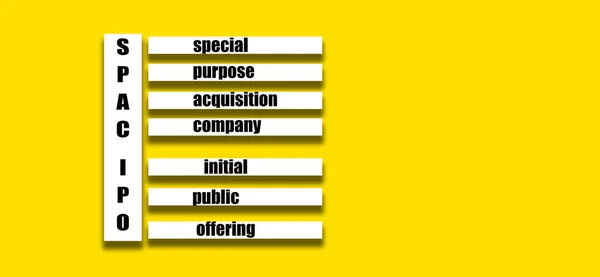 SPAC vs IPO 'SPAC, special purpose acquisition company' and 'IPO, initial public offering, Business, signs, concepts. Copy space. Quote Poster and Flyer design. lifestyle motivational positives word