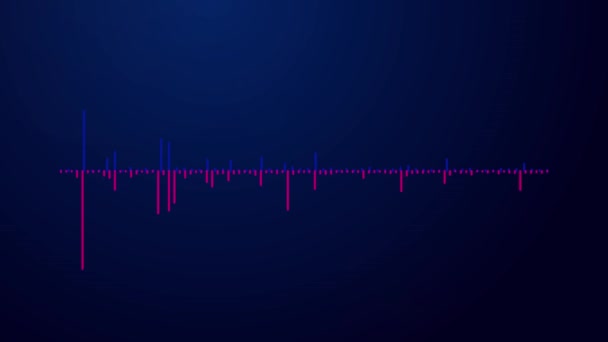 具有蓝色抽象背景的音频波谱 最低限度的波形音频或声音 3D渲染音频循环动画 — 图库视频影像