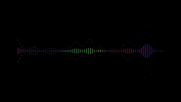 带抽象背景音乐波振荡的音频波形或频谱波 未来主义声波可视化 — 图库视频影像