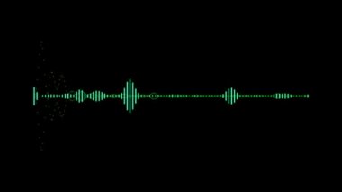 Ses dalgası. Müzik dalgaları sallanıyor. Dijital ses dalgası ya da frekansı. Minimalist Ses Dalga Biçimi. ses teknolojisi. Ses grafiği eşitleyici animasyon. Akan Noktalı Ses Görselleştirici. 