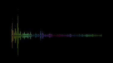 Zemin yansıması olan ses spektrumu. Müzik dalgaları sallanıyor. Dijital ses dalgası ya da frekansı. Minimalist Ses Dalga Biçimi. ses teknolojisi. Ses grafiği eşitleyici animasyon. Ses GörüntüleyiciName.