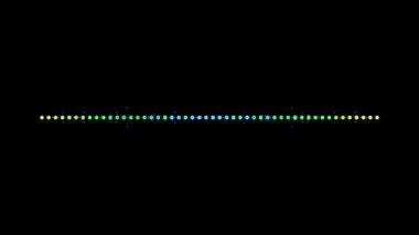 Ses görüntüleyicisi. Müzik dalgaları sallanıyor. Dijital ses dalgası ya da frekansı. Minimalist Ses Dalga Biçimi. ses teknolojisi. Ses grafiği eşitleyici animasyon. Akan Noktalı Ses Görselleştirici. 