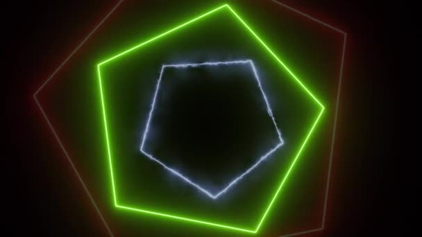 Неоновий Колір Багатокутника Формує Безшовну Петлю Абстрактна Безшовна Петля Анімації — стокове відео