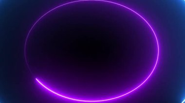 Neon Renk döngüsü. Mavi, kırmızı ve mor neon renkli tünel dairesi dikişsiz döngü. Neon Soyut Kusursuz Döngüsüz Canlandırması.