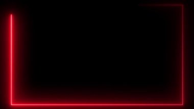 Soyut hareket eden kırmızı neon rengi. Neon Soyut Kusursuz Döngüsüz Canlandırması.