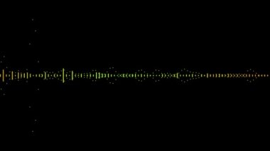 Ses dalgaları görselleştirici. Müzik dalgaları sallanıyor. Dijital ses dalgası ya da frekansı. Minimalist Ses Dalga Biçimi. ses teknolojisi. Ses grafiği eşitleyici animasyon. Akan noktalı ses görselleştirici.