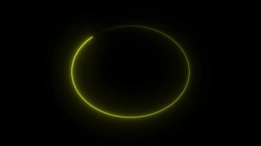 Kahverengi neon ışık çemberi. Neon hattı çerçeve ya da sınır ışık efektini kapsar. Soyut Neon çizgi çerçeve animasyonu. Kusursuz döngü.