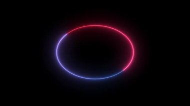 Mavi ve kırmızı neon ışık. Neon hattı çerçeve ya da sınır ışık efektini kapsar. Soyut Neon çizgi çerçeve animasyonu. Kusursuz döngü.